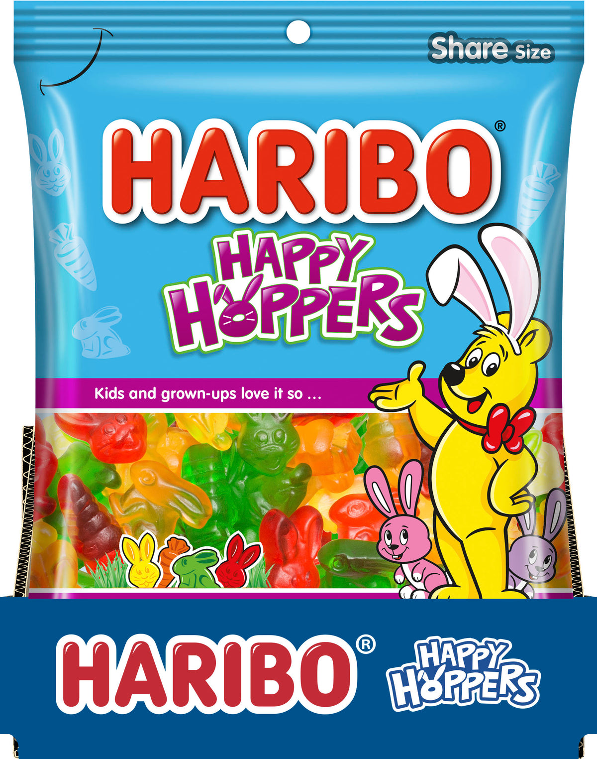 Haribo Happy Hoppers Gummies Peg, 4oz, 12ct