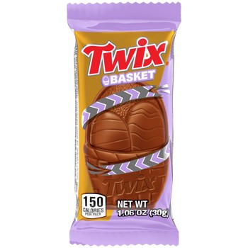 Twix Caramel Singles Easter Basket, 1.06oz, 24ct