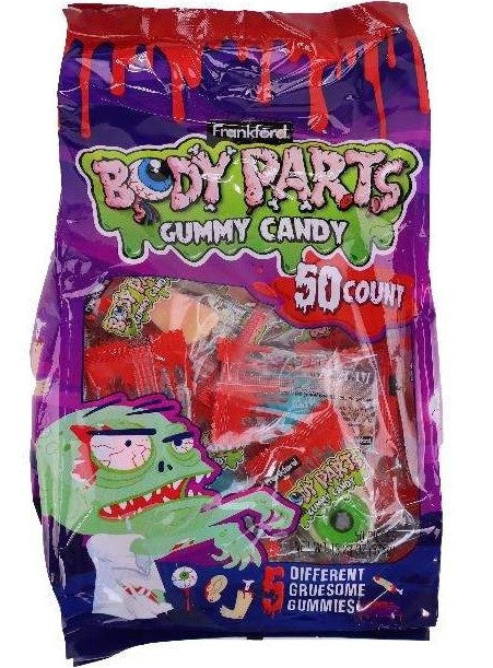 Frankford Gummy Body Parts 50pc Stand Up Bag, 13.2oz, 6ct