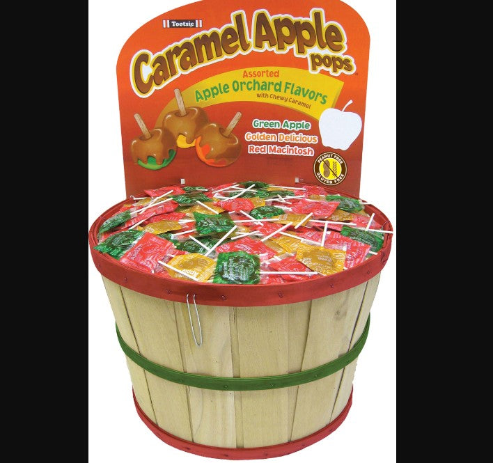 Caramel Apple Orchard Basket Display, 39lb (Approx 1000 Pops)