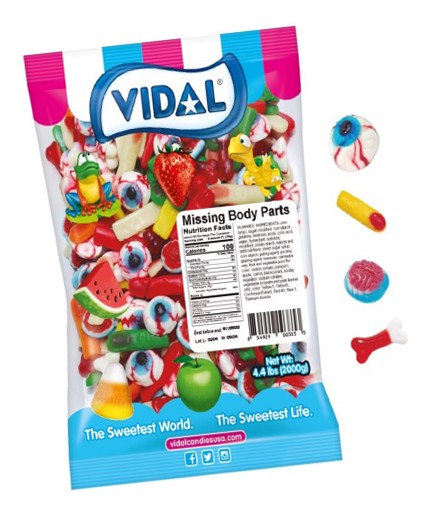 Vidal Gummi Missing Body Parts Bulk, 4.4lb bag