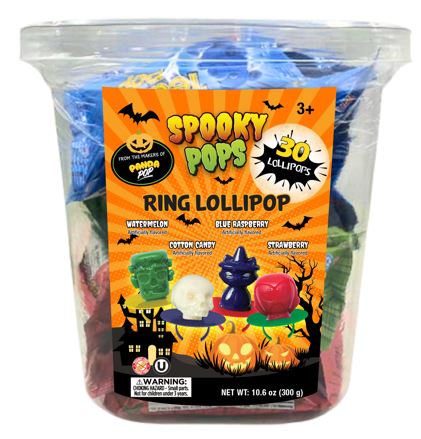 Spooky Pops Ring Lollipop, 30ct Tub