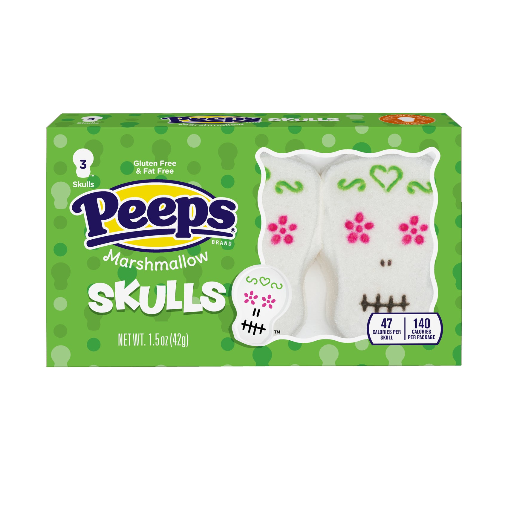 PEEPS 3ct Marshmallow Skulls, 24ct