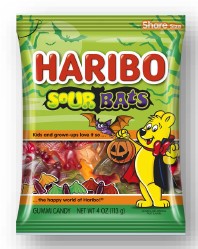 Haribo Sour Vampire Bats Peg Bag, 4oz, 12ct