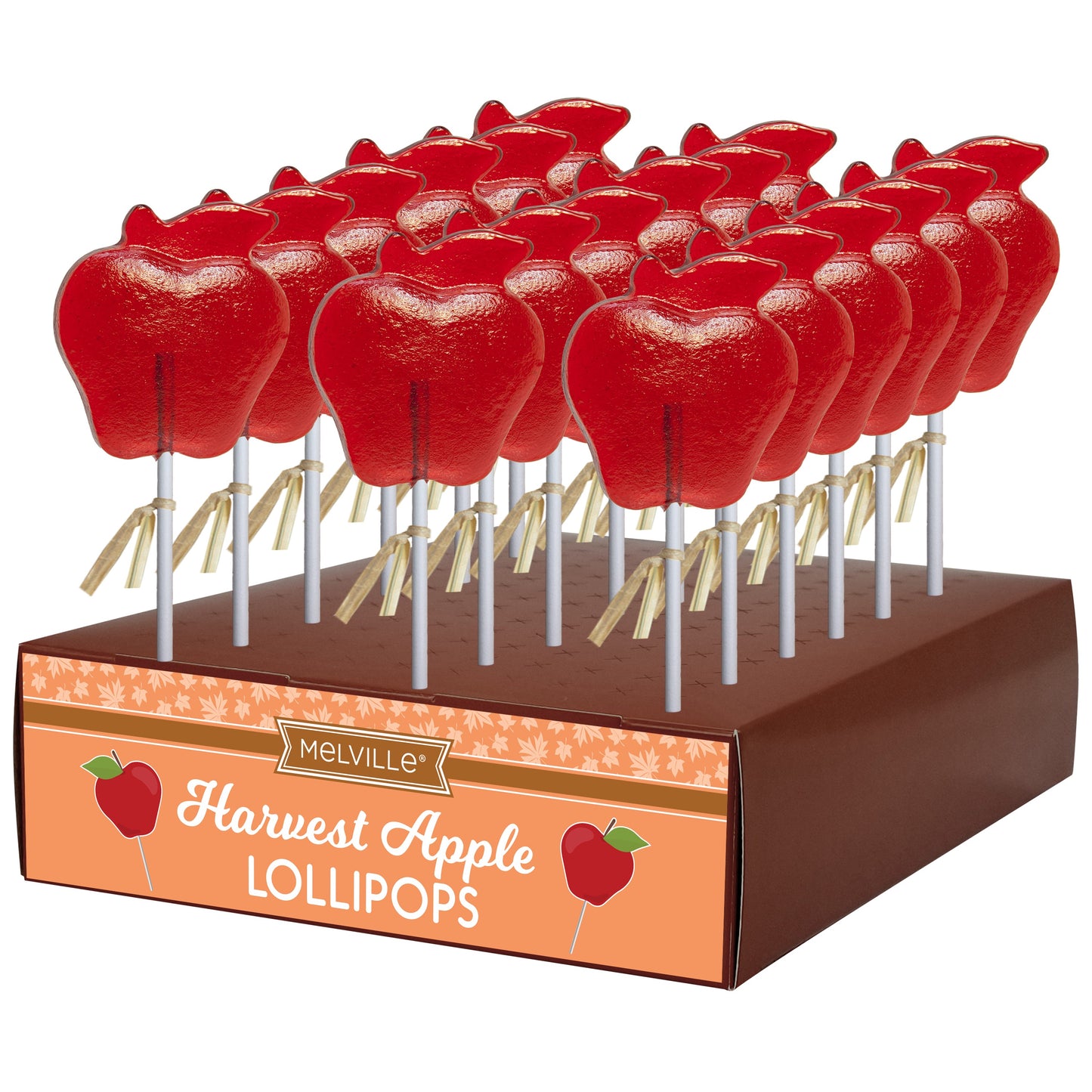 Fall Red Apple Lollipop Display, 24ct