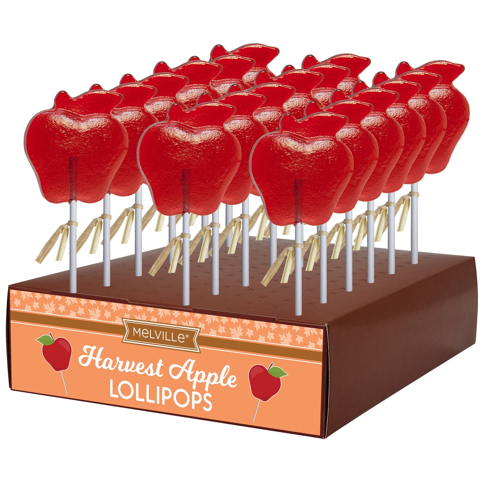 Fall Red Apple Lollipop Display, 24ct