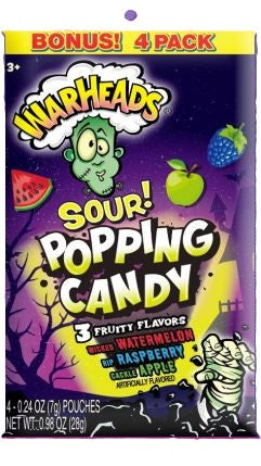 Warheads Sour Popping Candy 4pk, 12ct