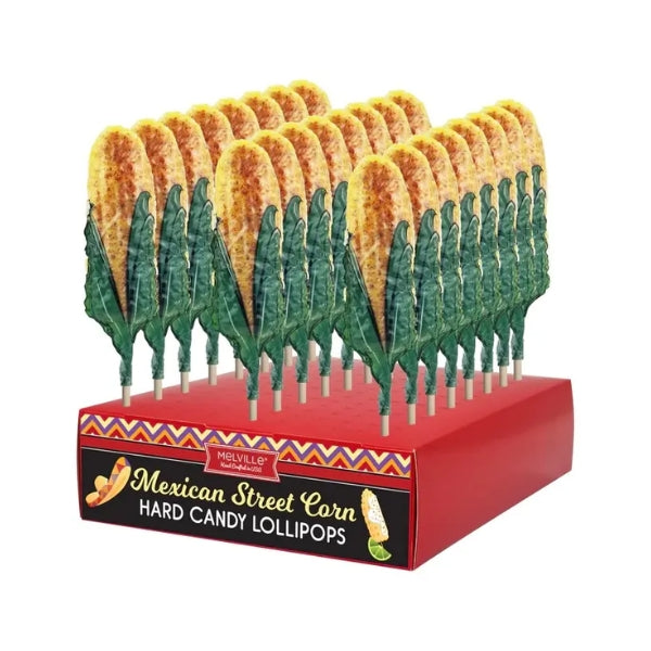 Mexican Street Corn Hard Candy Lollipop 24ct Display