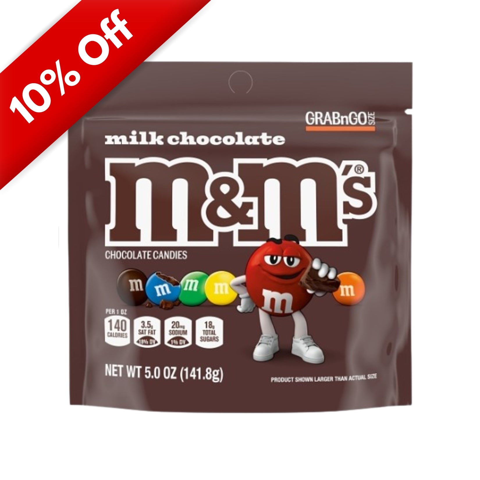 M&M's Milk Chocolate Candies 5oz Pouch, 12ct