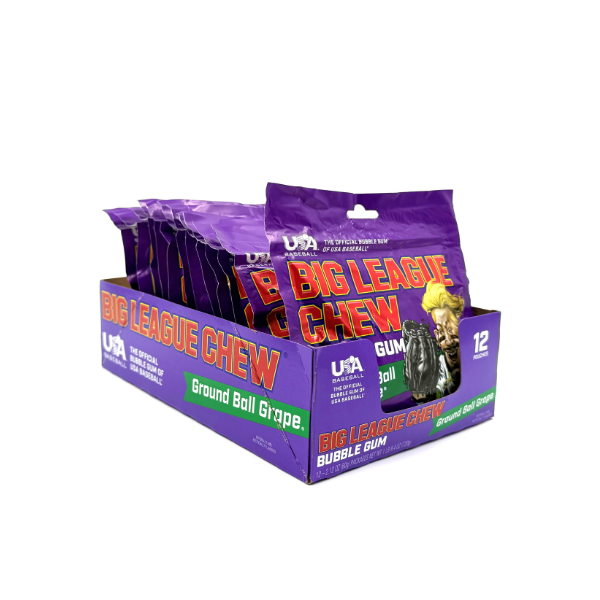 Big League Chew Grape Bubble Gum, 12ct