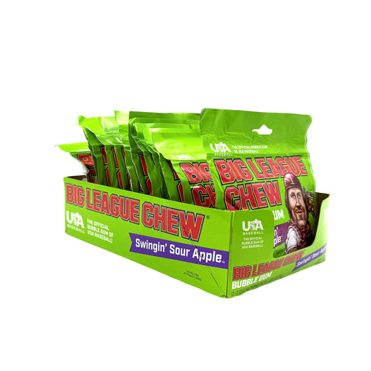 Big League Chew Sour Apple Bubble Gum, 12ct
