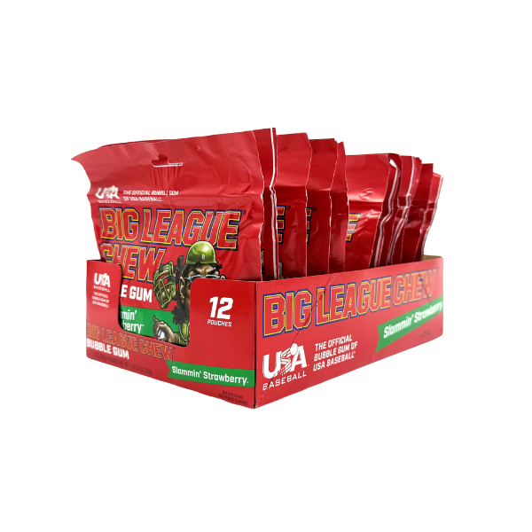 Big League Chew Slamming' Strawberry Bubble Gum, 12ct