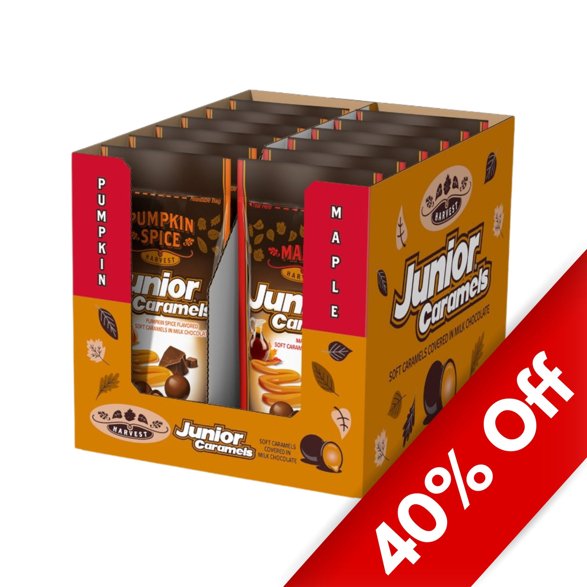 Junior Caramels Harvest - Pumpkin Spice/Maple, 4.5oz, 12ct