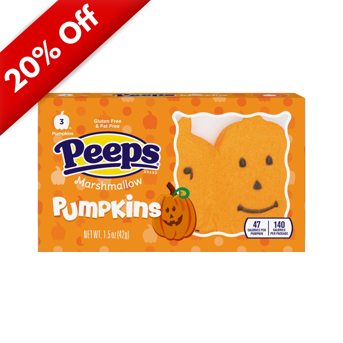 PEEPS 3ct Marshmallow Pumpkins, 24ct