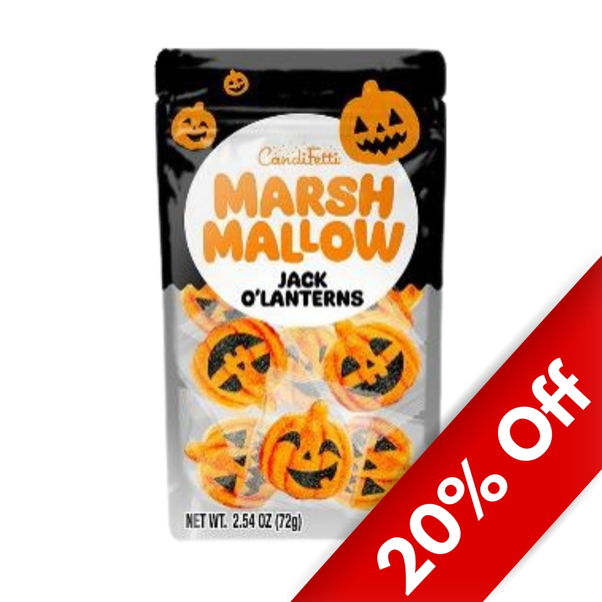 CandiFetti Marshmallow Pumpkins, 6ct
