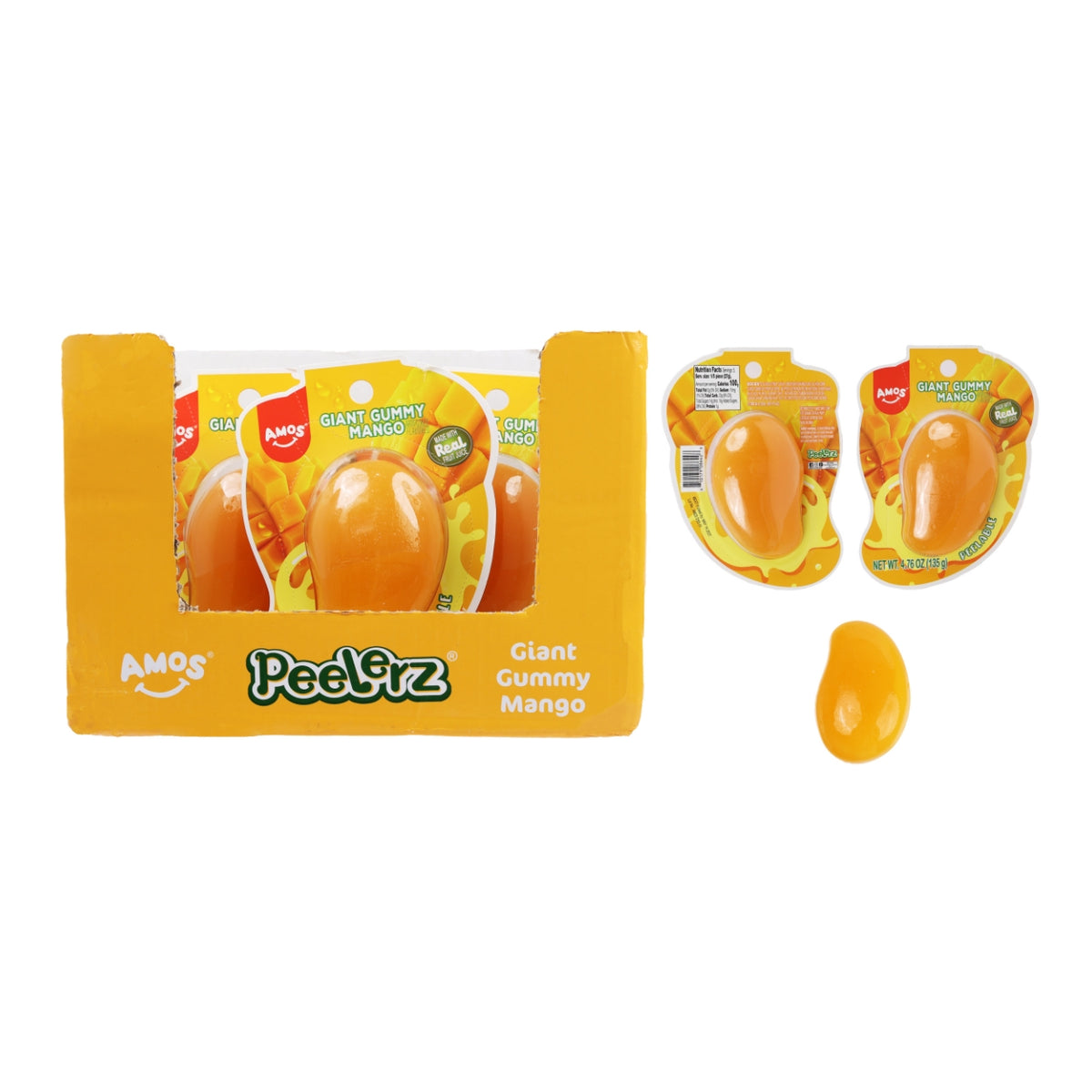 Amos Peelerz Giant Gummy Mango 4.76oz, 12ct