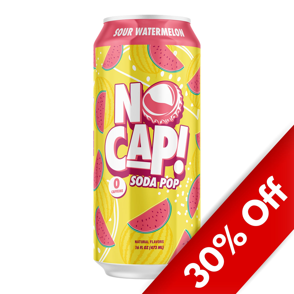 NO CAP! Soda Pop Sour Watermelon, 16oz can, 12ct BBD 11/26/26
