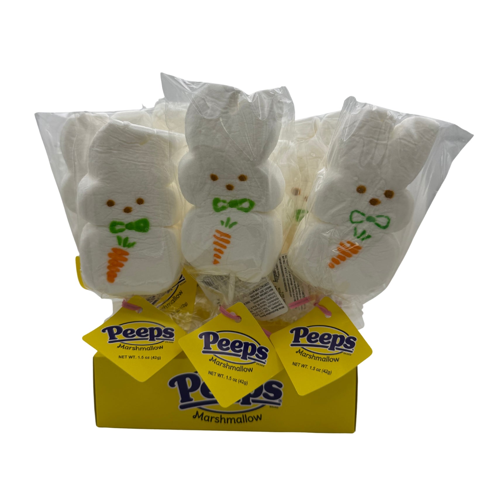 WHITE GBY POP - PEEPS & Company 1ct White Giant Bunny Pop, 12ct