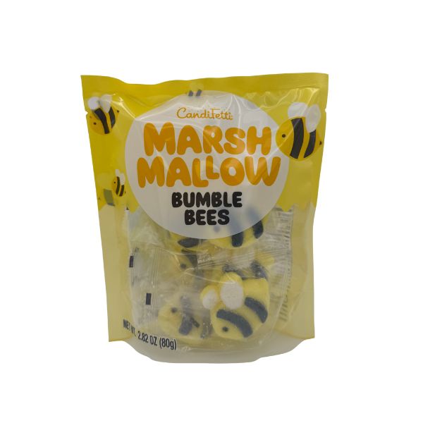 Candifetti Bumble Bee Marshmallow Standup Pouch, 6ct