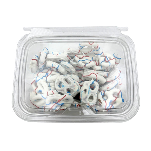 America 250 Red/White/Blue Drizzled Pretzels, 10oz Tub