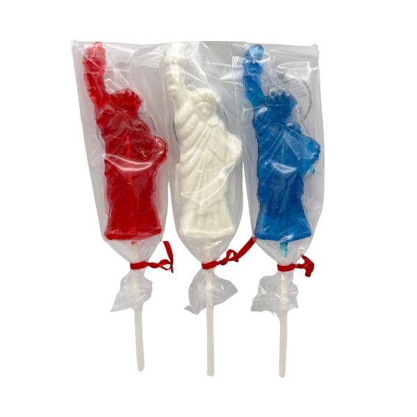 USA 250 - Patriotic Statue of Liberty Hard Candy Lollipops, 24ct Display
