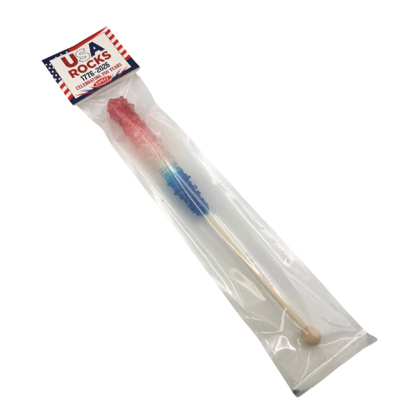 America 250 - Giant Rock Candy Stick Red/White/Blue, 12ct Disp Box