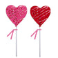 Melville Cute Heart Nonpareil Drizzle Lollipop, 24ct