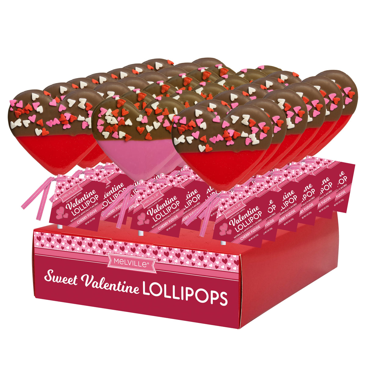 Melville Vday Chocolatey Dip & Confetti Pops, 24ct
