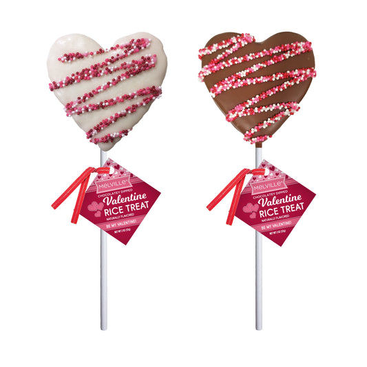 Rice Cereal Treat w/ Chocolate Heart Drizzle & Nonpareils, 18ct