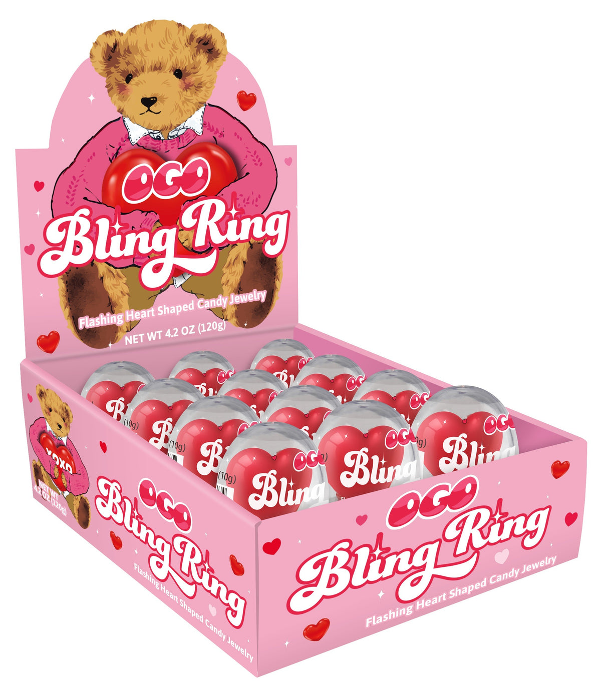 Valentine's Heart Bling Ring, 12ct