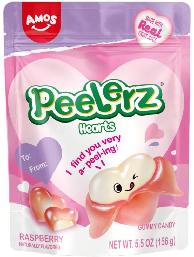 Peelerz Gummy Hearts Stand Up Bag, 5.5oz, 12ct