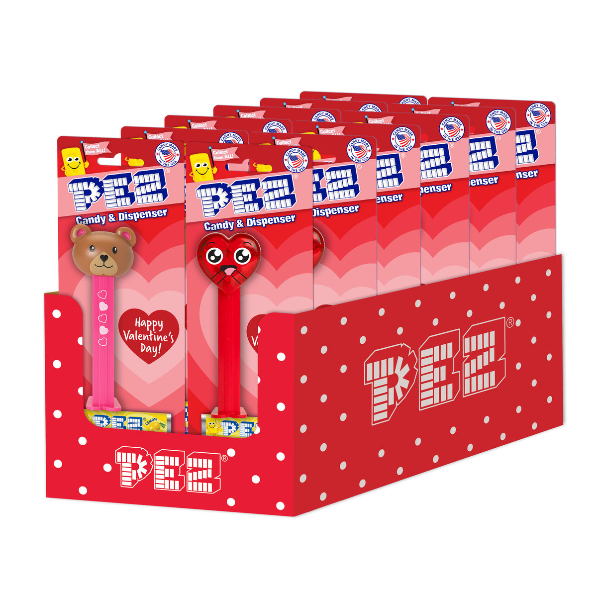 Valentine Blister Card Pez Assortment, 12ct