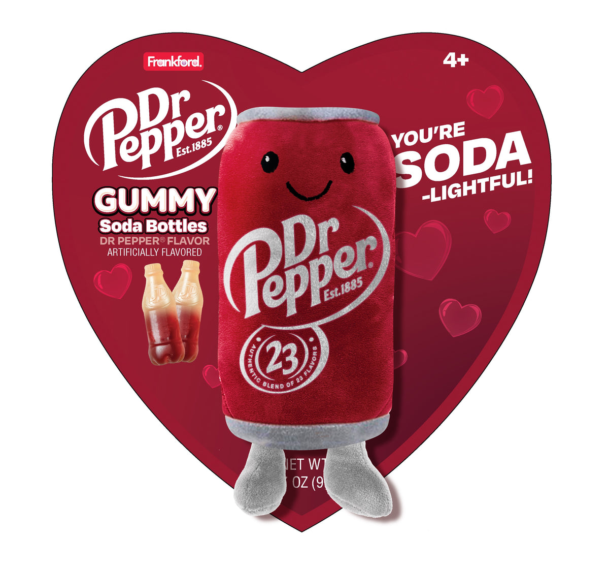 Dr Pepper Heart Box w/ Plush & Gummies, 3ct