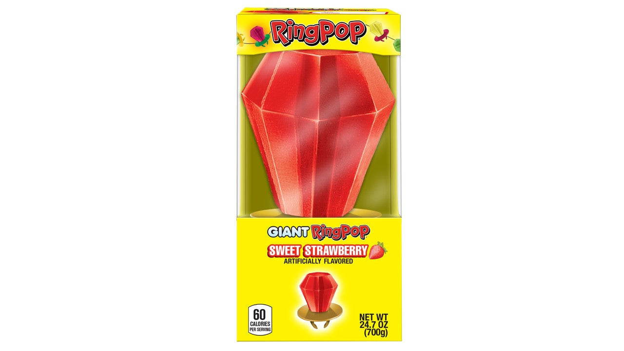 Giant Ring Pop, 1.5lb Sweet Strawberry, 6ct