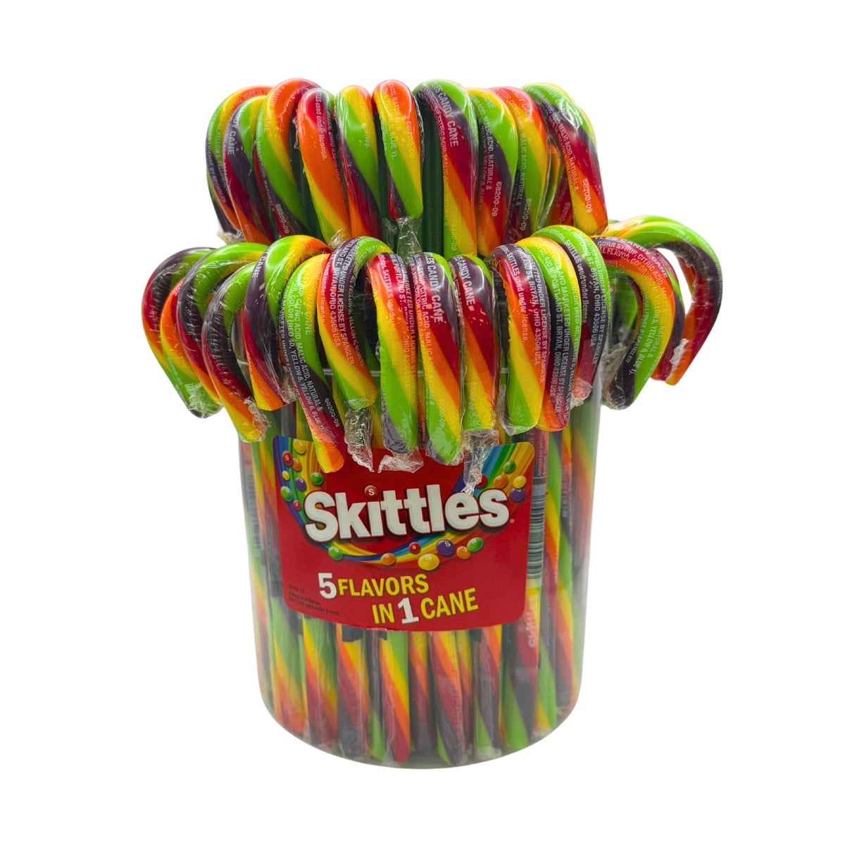 Skittles Candy Cane 60ct Jar