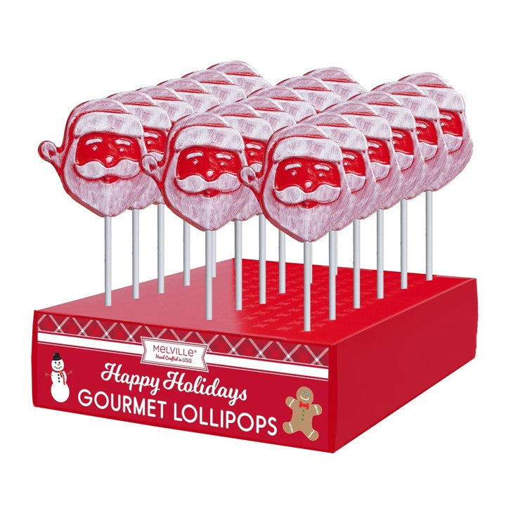 Frosted Santa Hard Candy Lollipop, 24ct