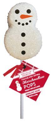 Snowman Marshmallow Lollipop w/ Chocolate Dip, 18ct