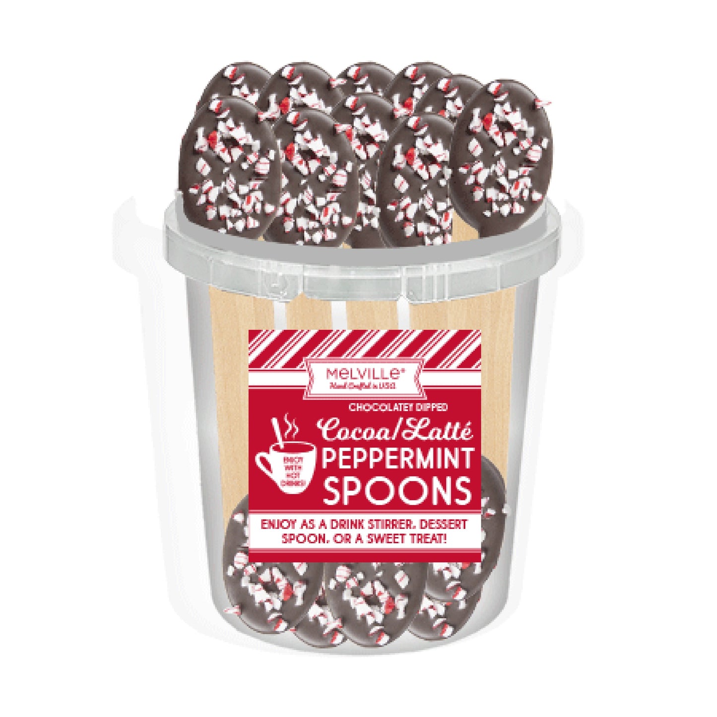 Chocolate Dipped Peppermint Spoon Bucket, 30ct