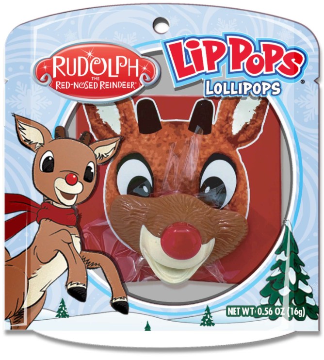 Holiday Rudolph/Bumble Lip Pop Lollipop, 12ct