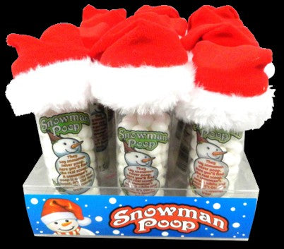 Snowman Poop Candy w/ Santa Hat, 12ct