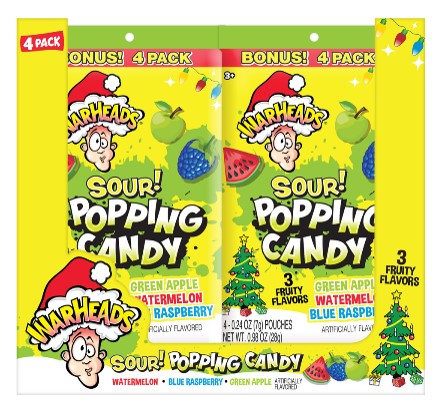 Warheads 4pk Sour Popping Candy, 12ct