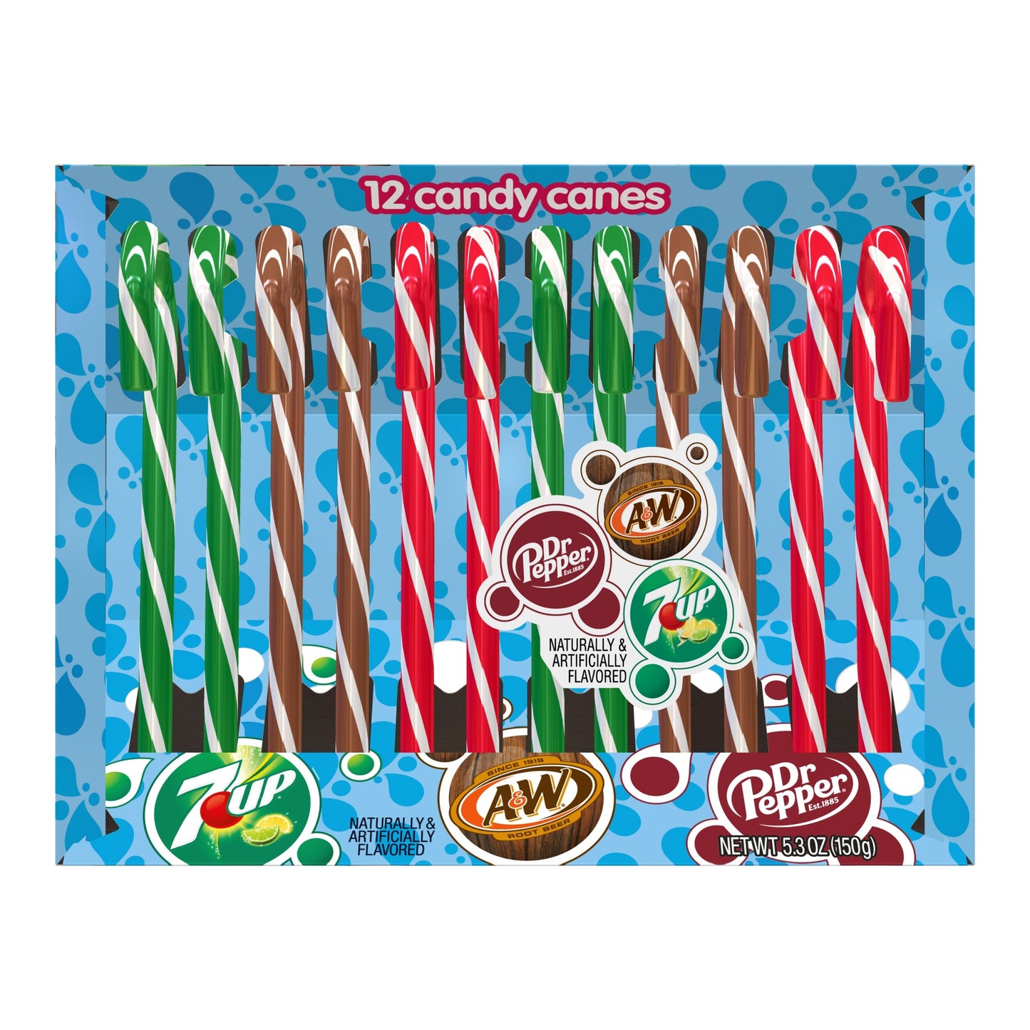 12 pc 7-Up/A&W/Dr Pepper Candy Cane Cradle, 12ct