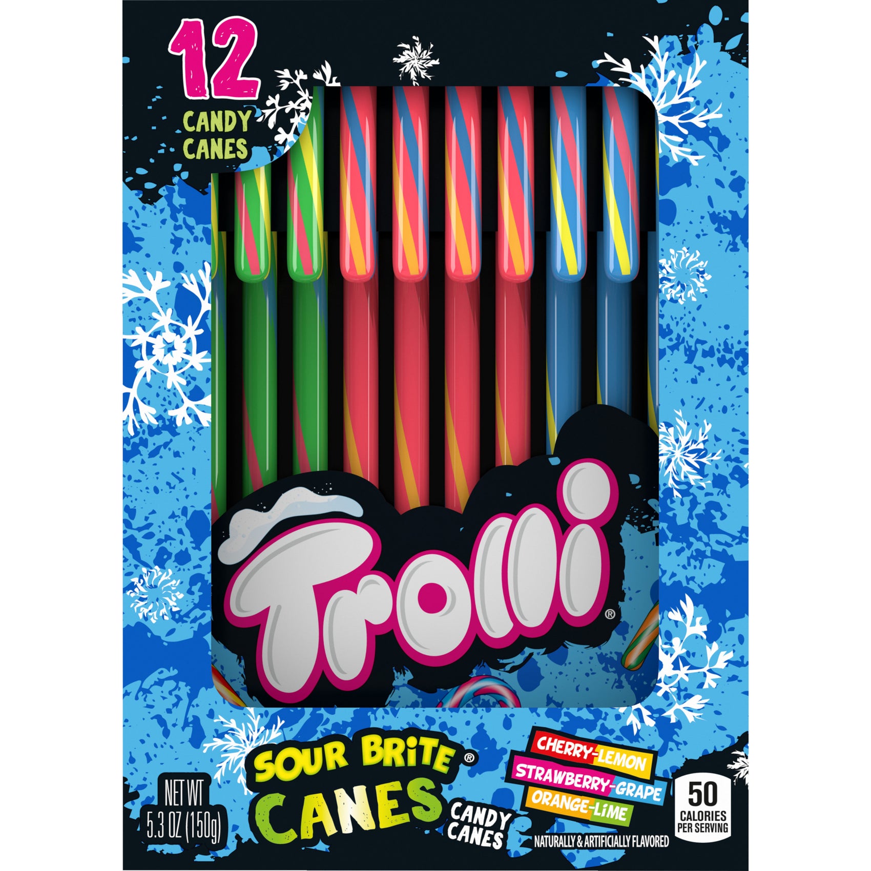 12cp Trolli Holiday Sour Brite Candy Cane, 12ct