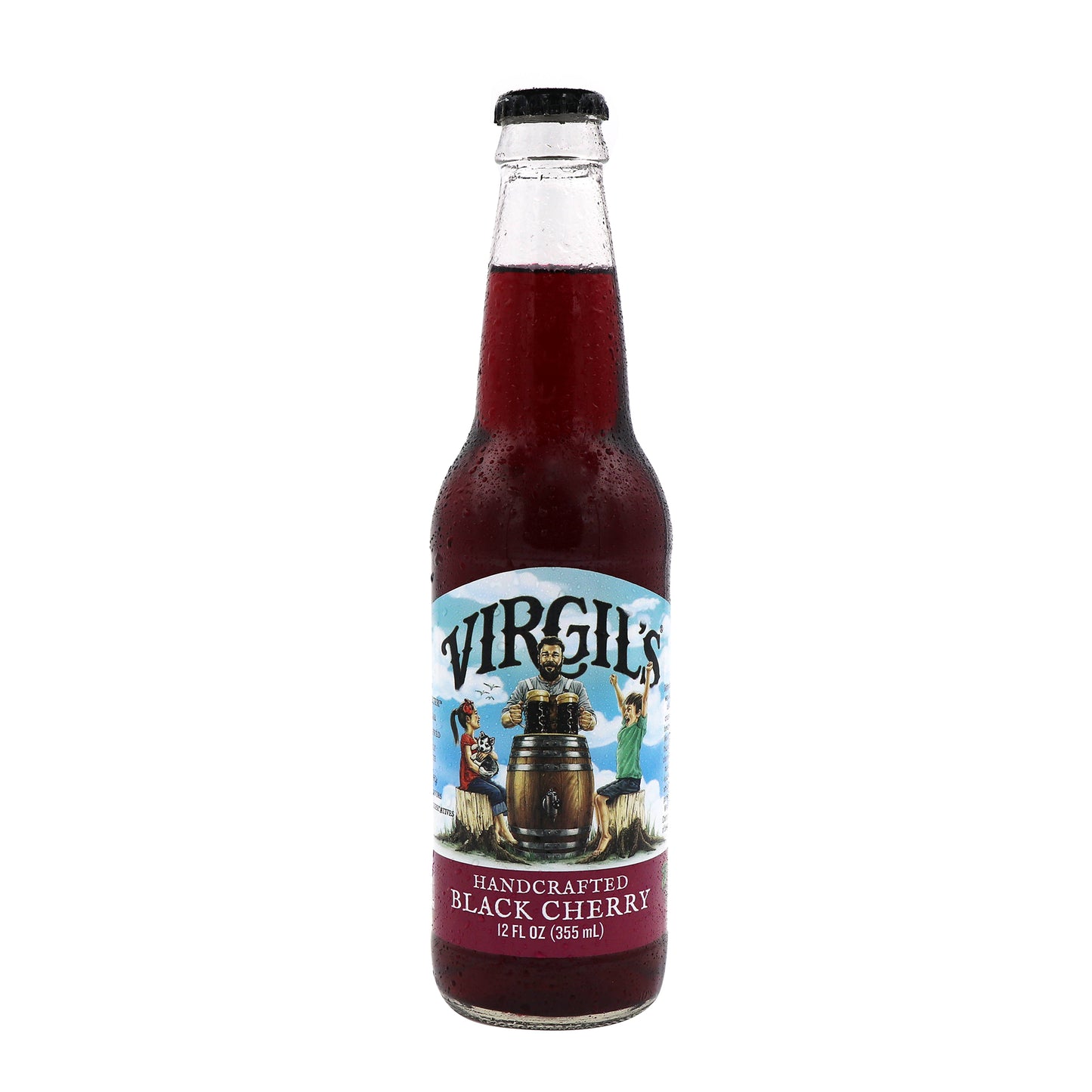 Virgil's Black Cherry Soda, 12oz Glass Bottle 12ct