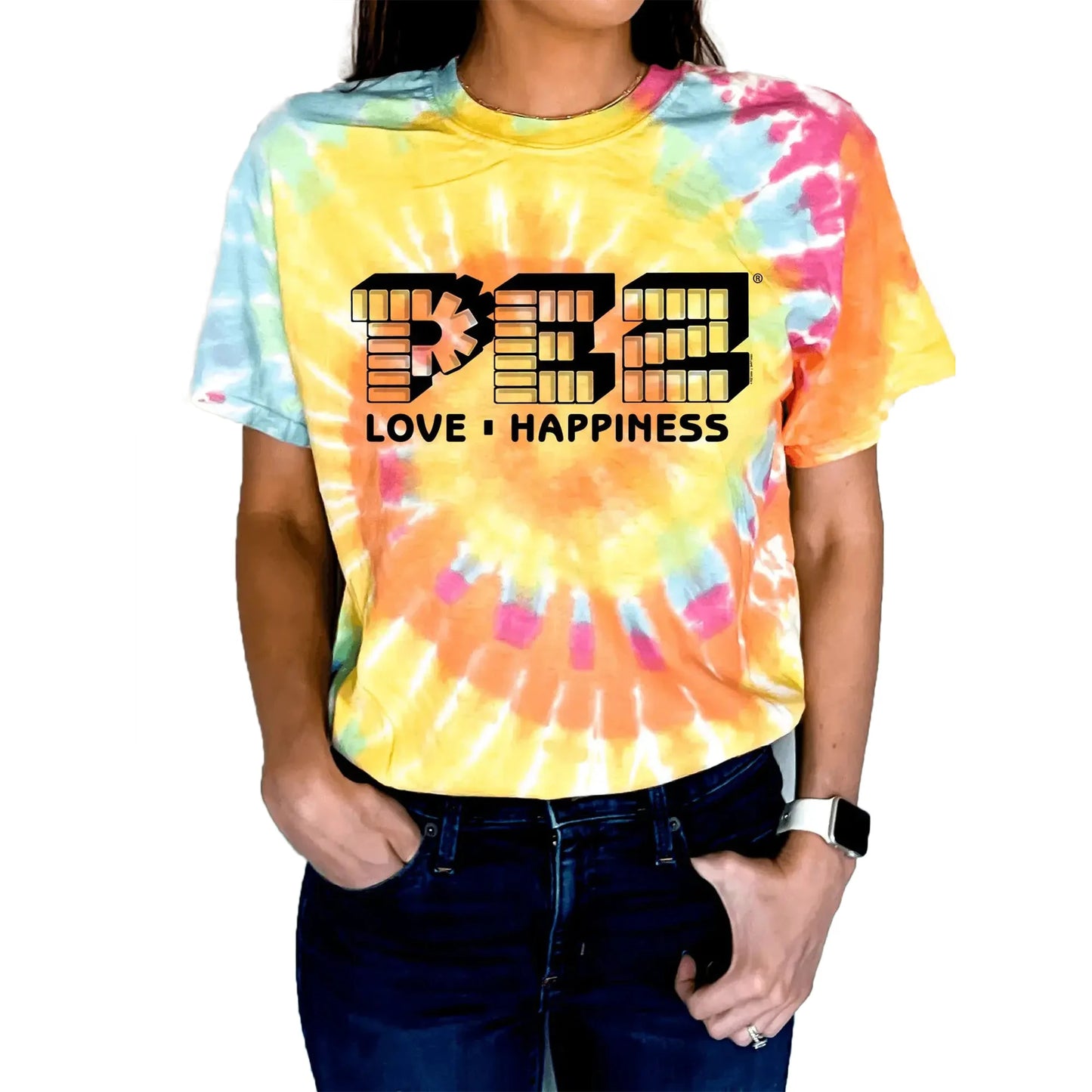 Pez Love & Happiness Tie-Dye Vintage Candy T-Shirt, Tee