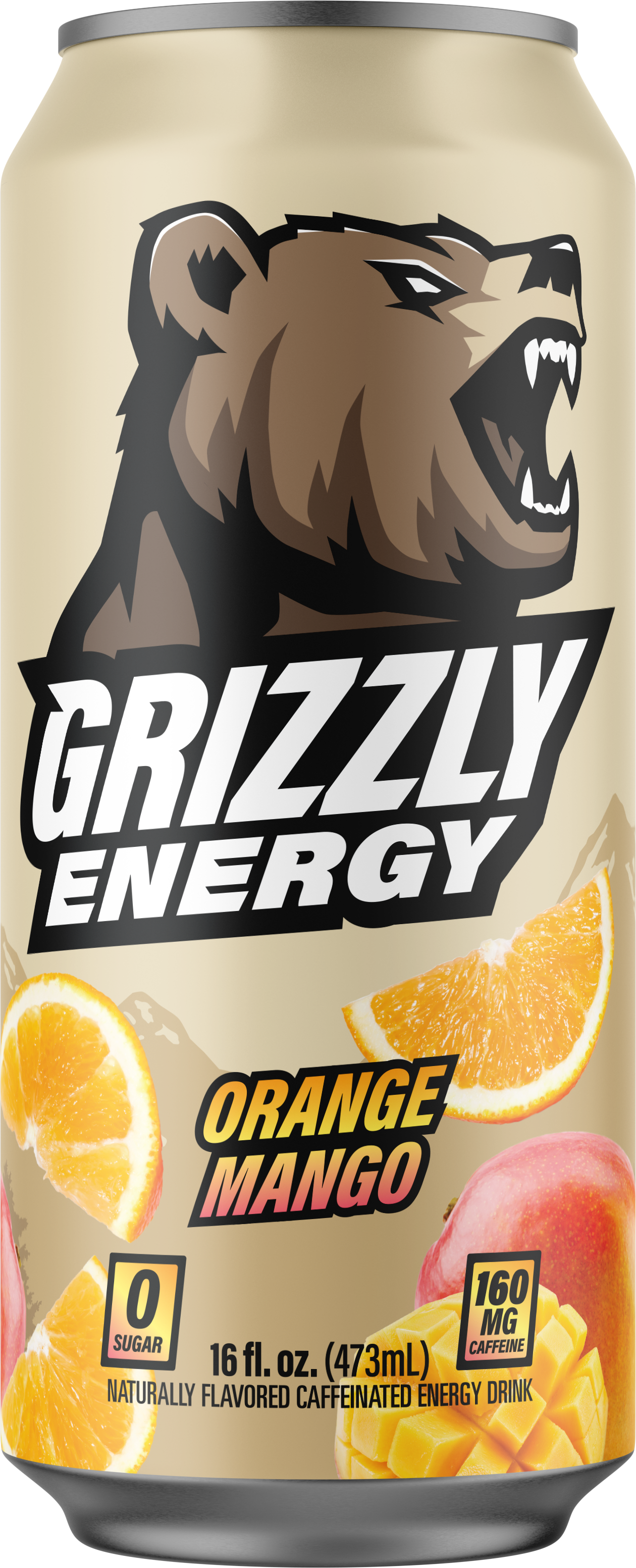 Grizzly Energy Orange Mango, 16 fl oz Can, 12ct