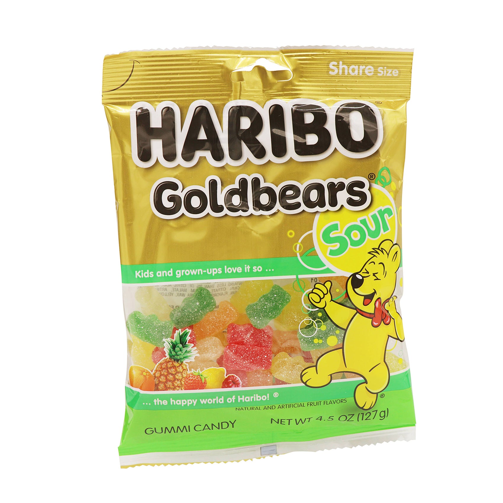 Haribo Sour Gold Bears, 4.5oz, 12ct Case