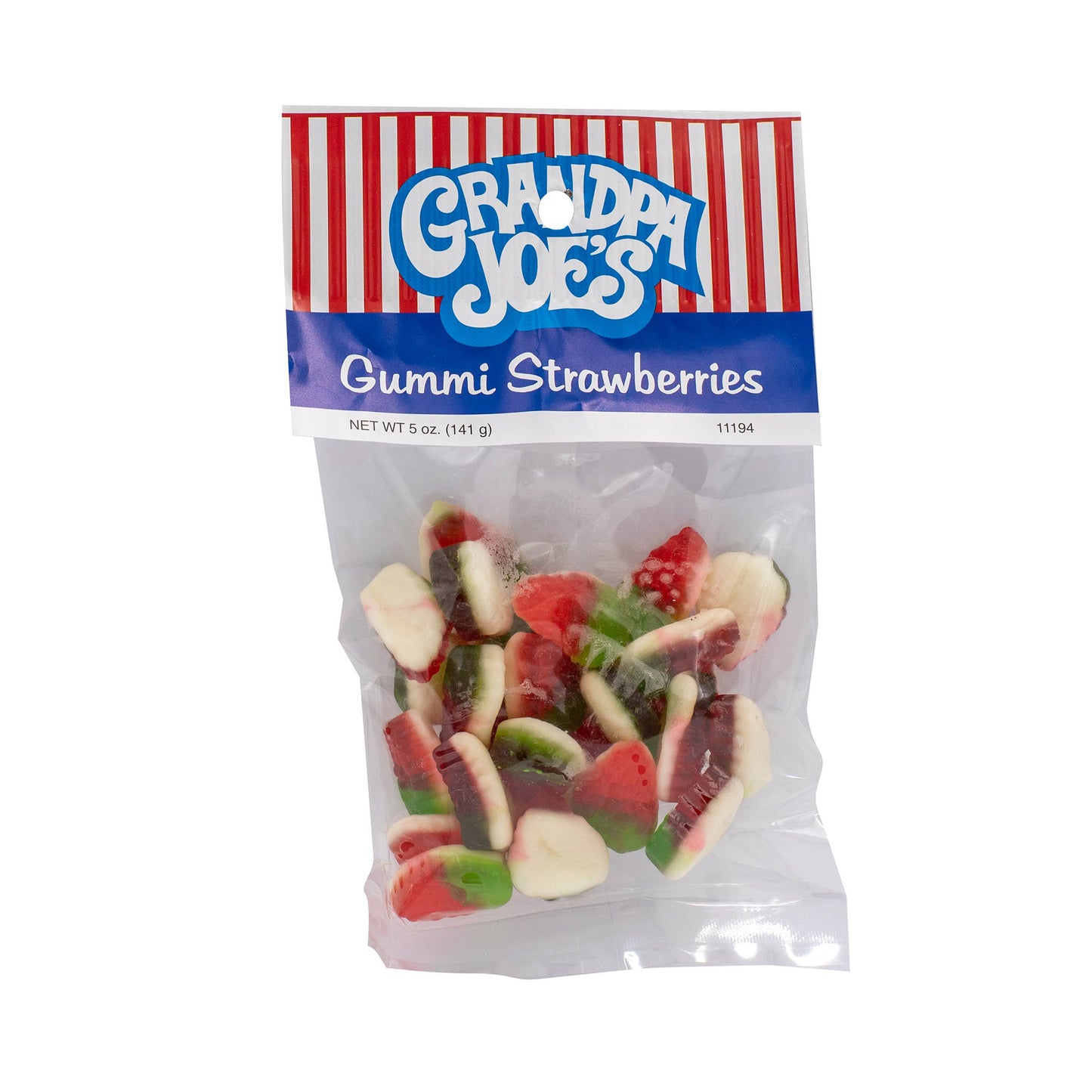 Grandpa Joe's Peg Bags, Gummi Strawberries, 5oz, 12 Ct Case