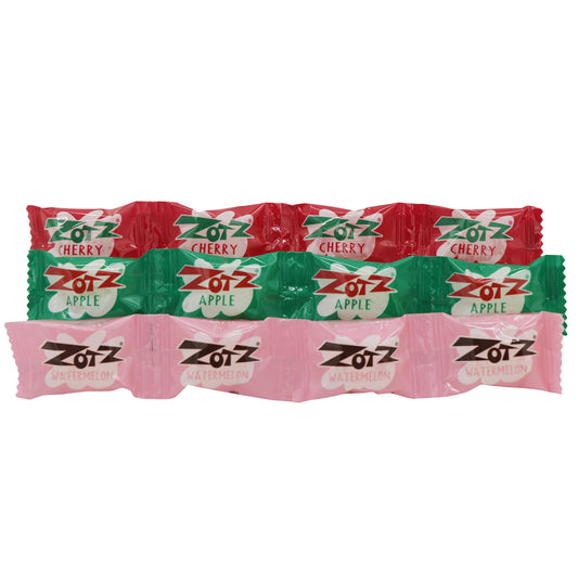 Zotz Fizzing Candy Strings, Cherry/Apple/Watermelon 48ct
