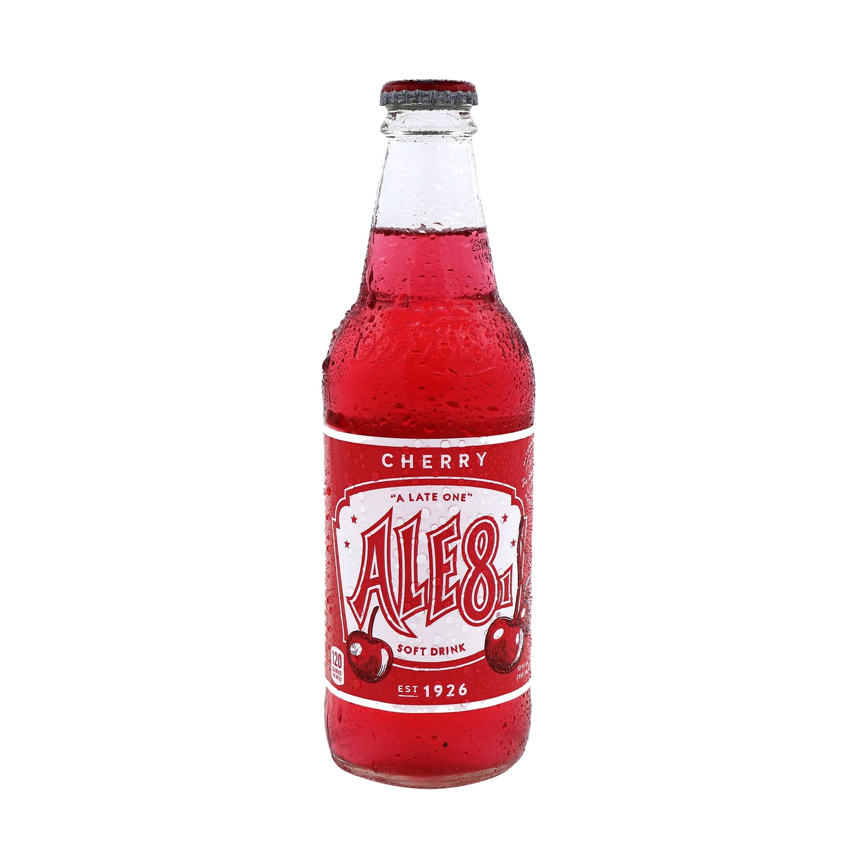 Ale-8 Cherry Soda, 12oz Glass Bottle 12ct
